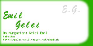 emil gelei business card